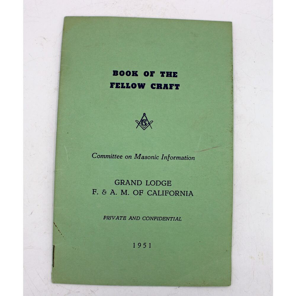 1951 Book of The Fellow Craft Masonic Booklet/Pamphlet